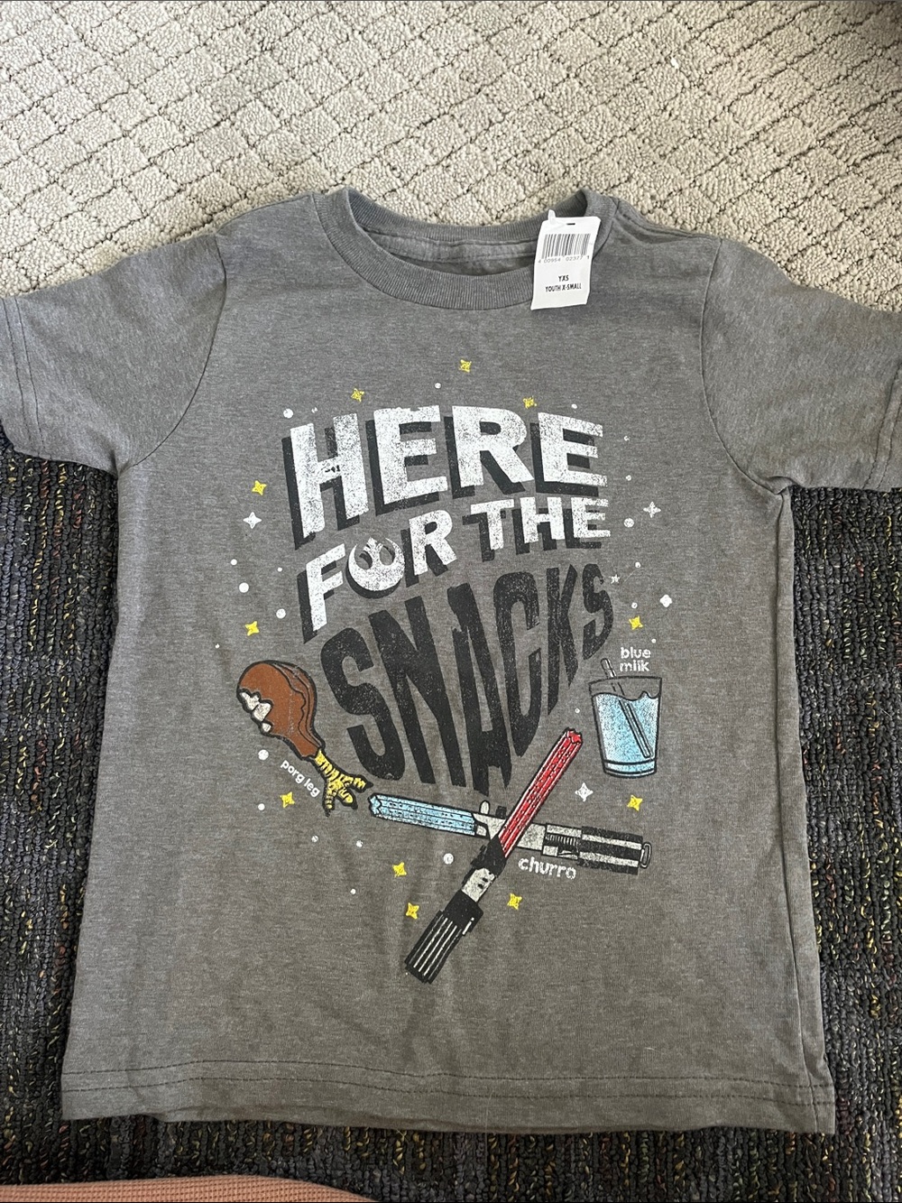 Disney Grey 'Here for the Snacks' Graphic Tee